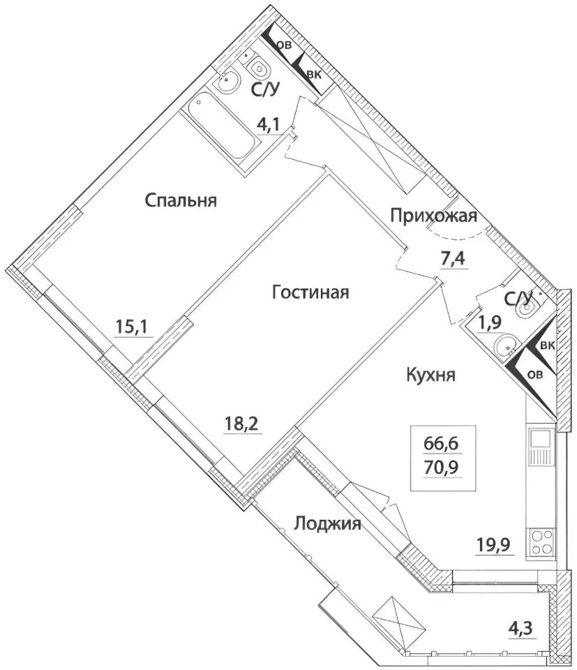 m. Khoroshevskaya: Apartment, 2-rooms