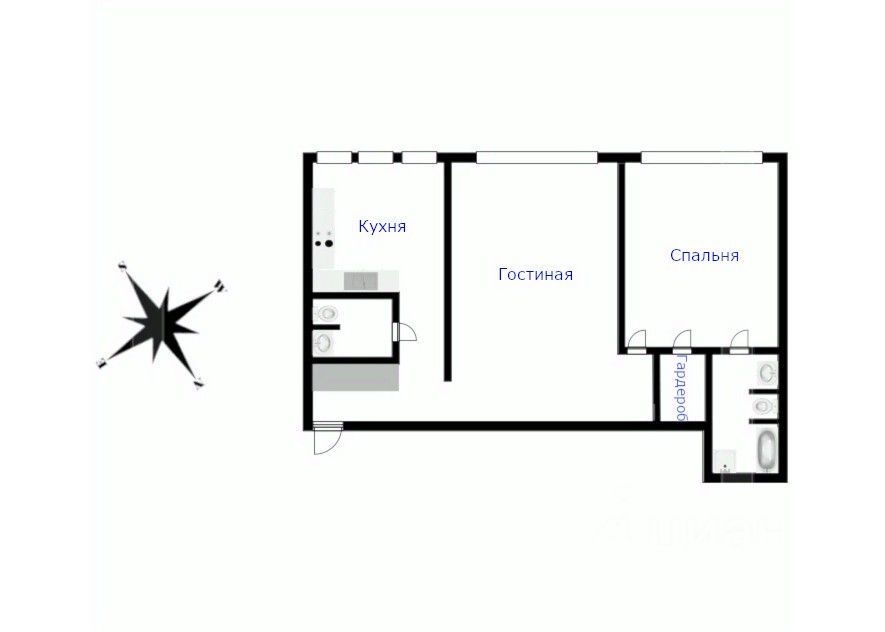 m. Aeroport: Apartment, 2-rooms