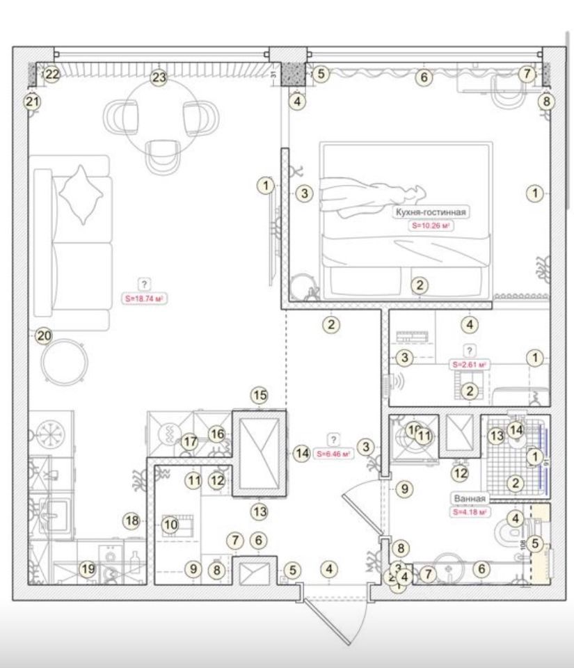 m. Maryina Roscha: Apartment, 2-rooms