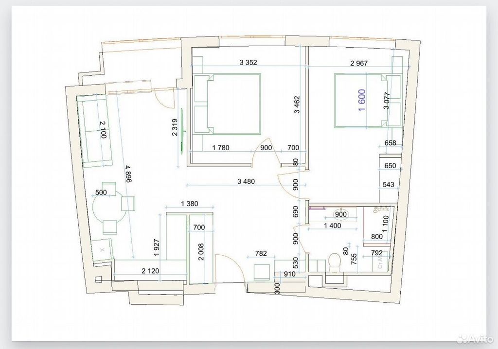 m. Fili: Apartment, 2-rooms