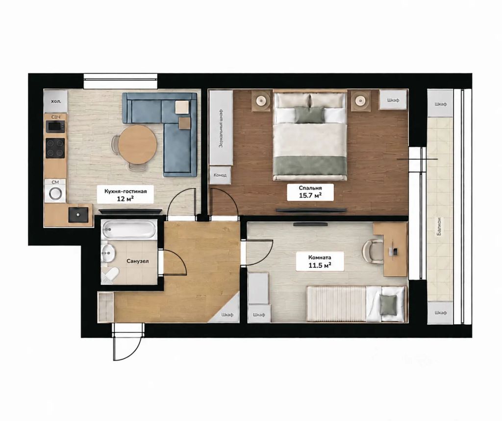 m. Dmitrovskaya: Apartment, 2-rooms