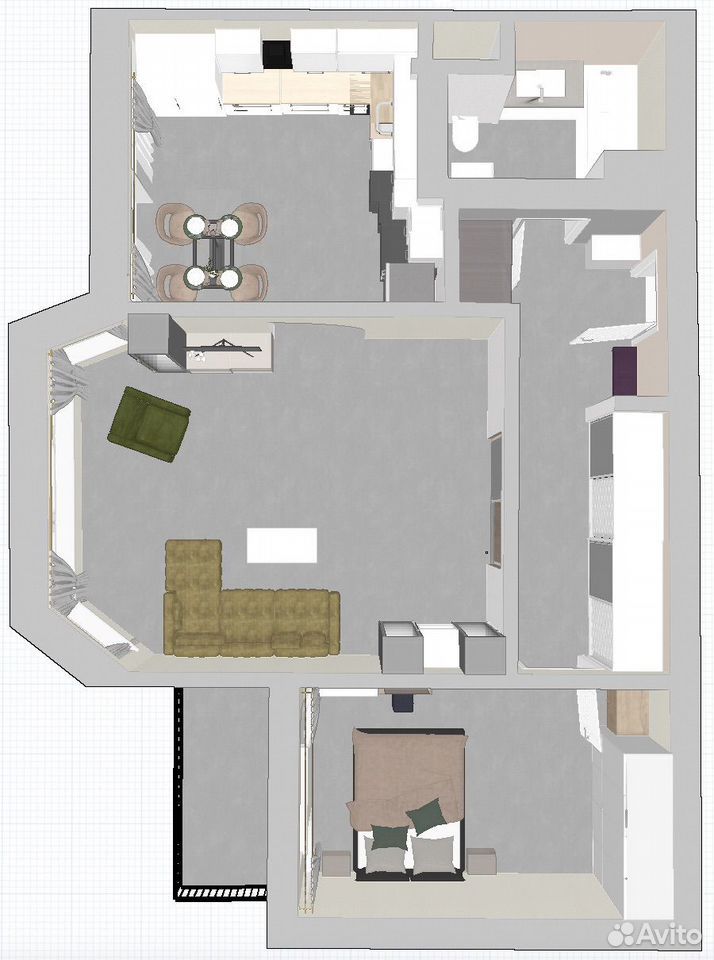 m. Narodnoe Opolchenie: Apartment, 2-rooms