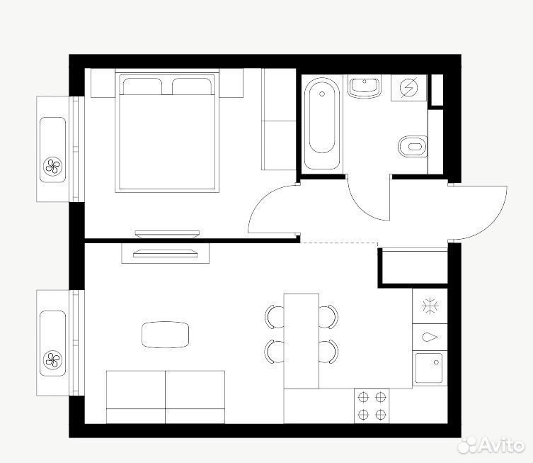 m. Kotelniki: Apartment, 2-rooms