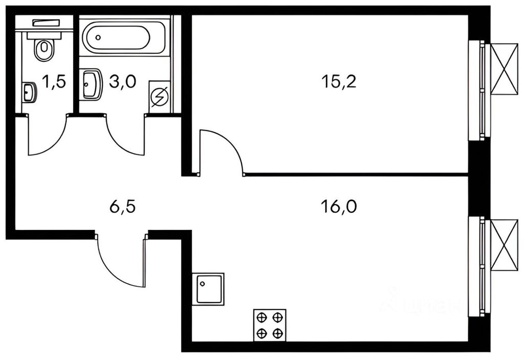 m. Kotelniki: Apartment, 1-rooms