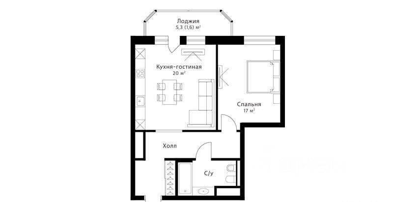 m. Shabolovskaya: Apartment, 2-rooms
