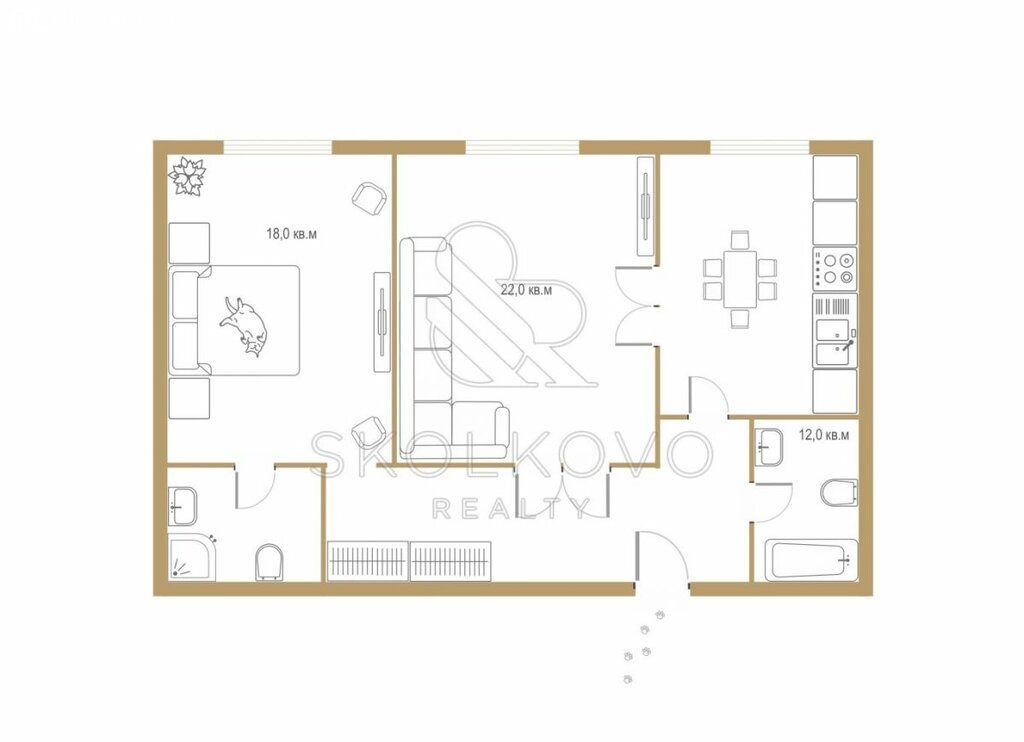 m. Dinamo: Apartment, 2-rooms