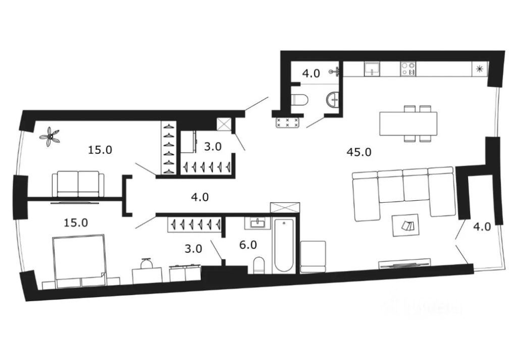 m. Shelepikha: Apartment, 3-rooms