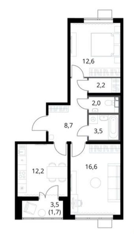 m. Bitsa: Apartment, 2-rooms