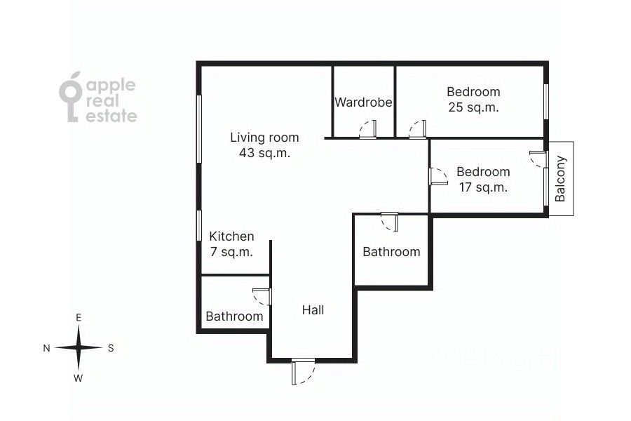 m. Mayakovskaya: Apartment, 3-rooms