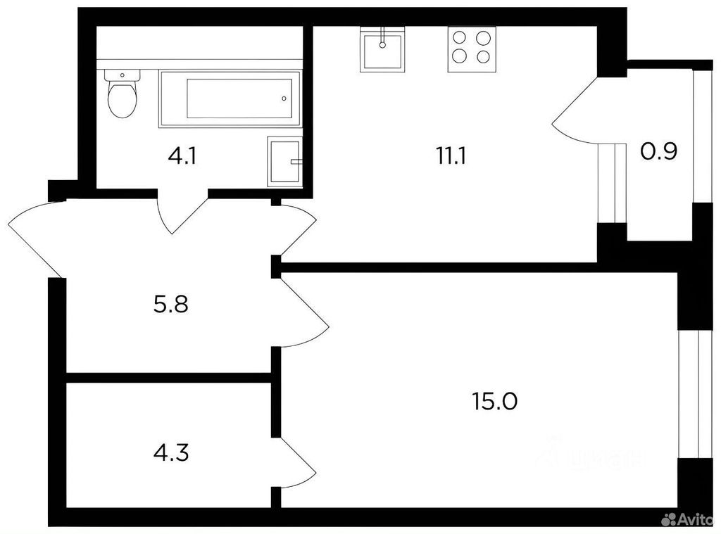 m. Filatov lug: Apartment, 1-rooms