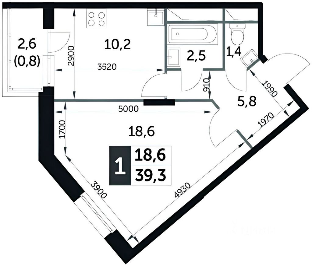 m. Medvedkovo: Apartment, 1-rooms