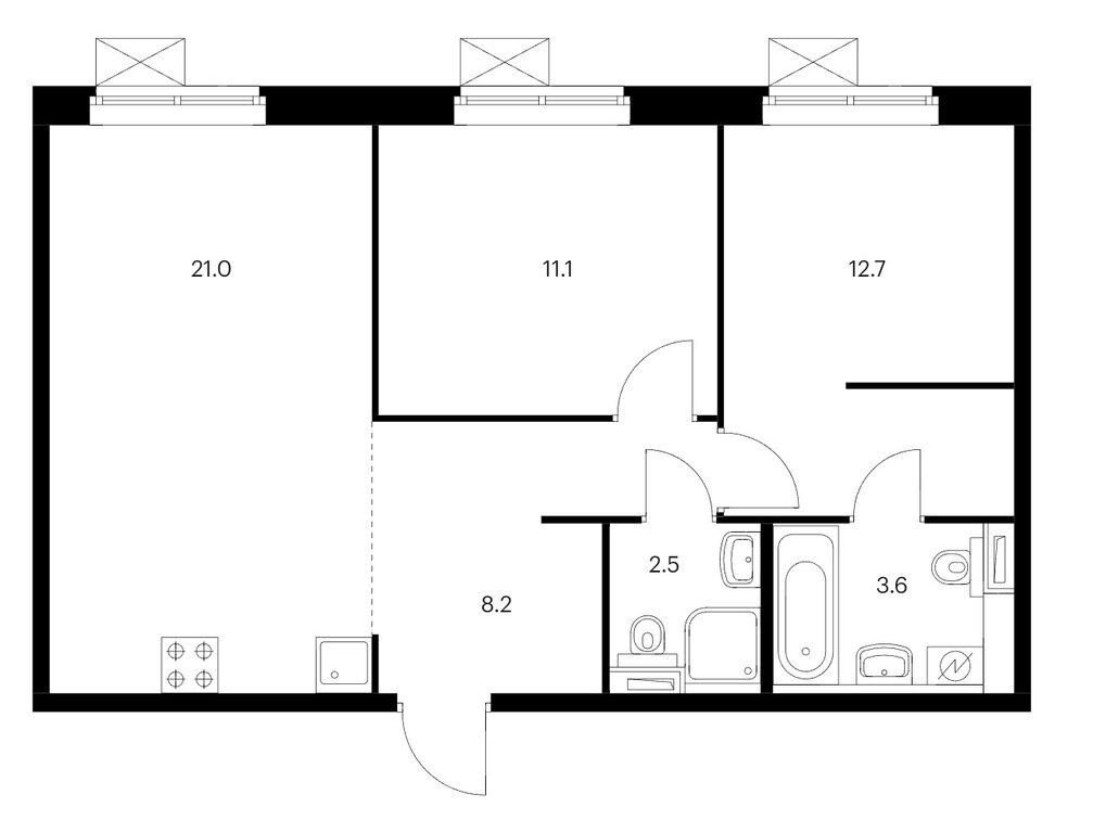 m. Kotelniki: Apartment, 2-rooms