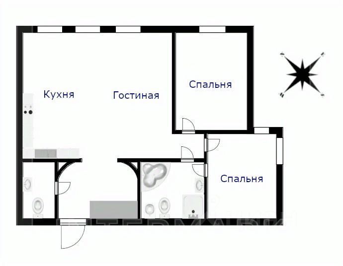 m. Smolenskaya: Apartment, 3-rooms