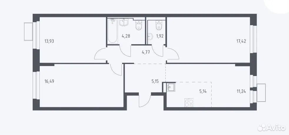 m. Vodniki: Apartment, 2-rooms