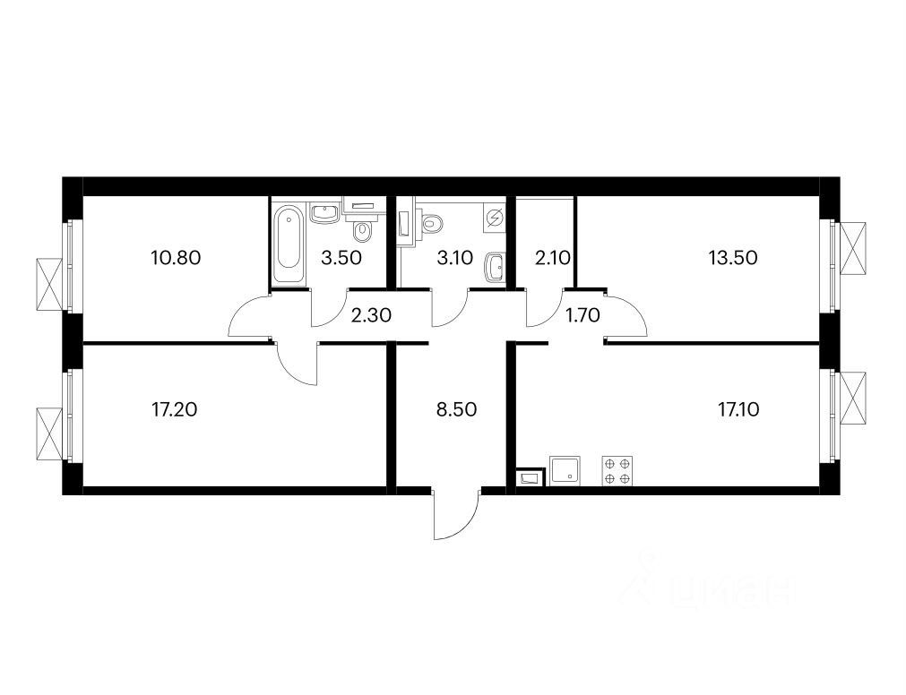 m. Kotelniki: Apartment, 3-rooms