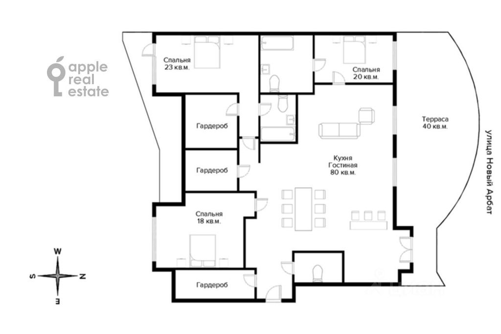 m. Smolenskaya: Apartment, 4-rooms