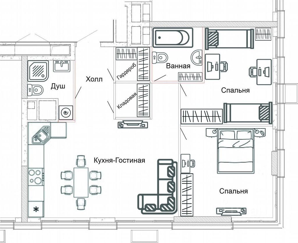 m. Shelepikha: Apartment, 3-rooms