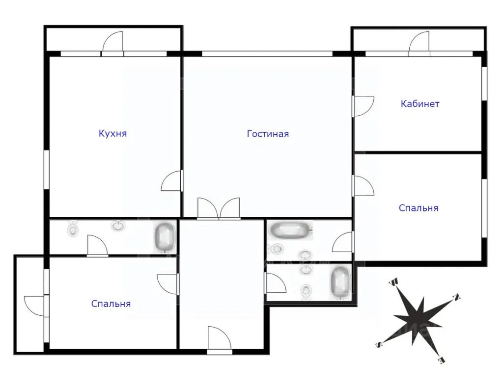 m. Chkalovskaya: Apartment, 4-rooms