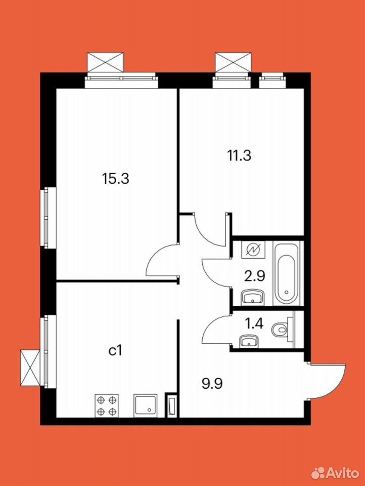m. Filatov lug: Apartment, 2-rooms
