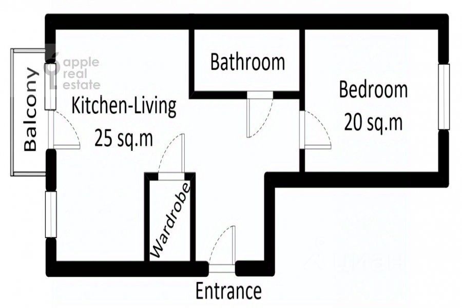 m. Dinamo: Apartment, 2-rooms