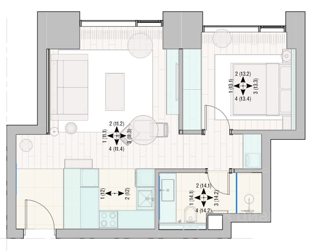 m. Studencheskaya: Apartment, 2-rooms