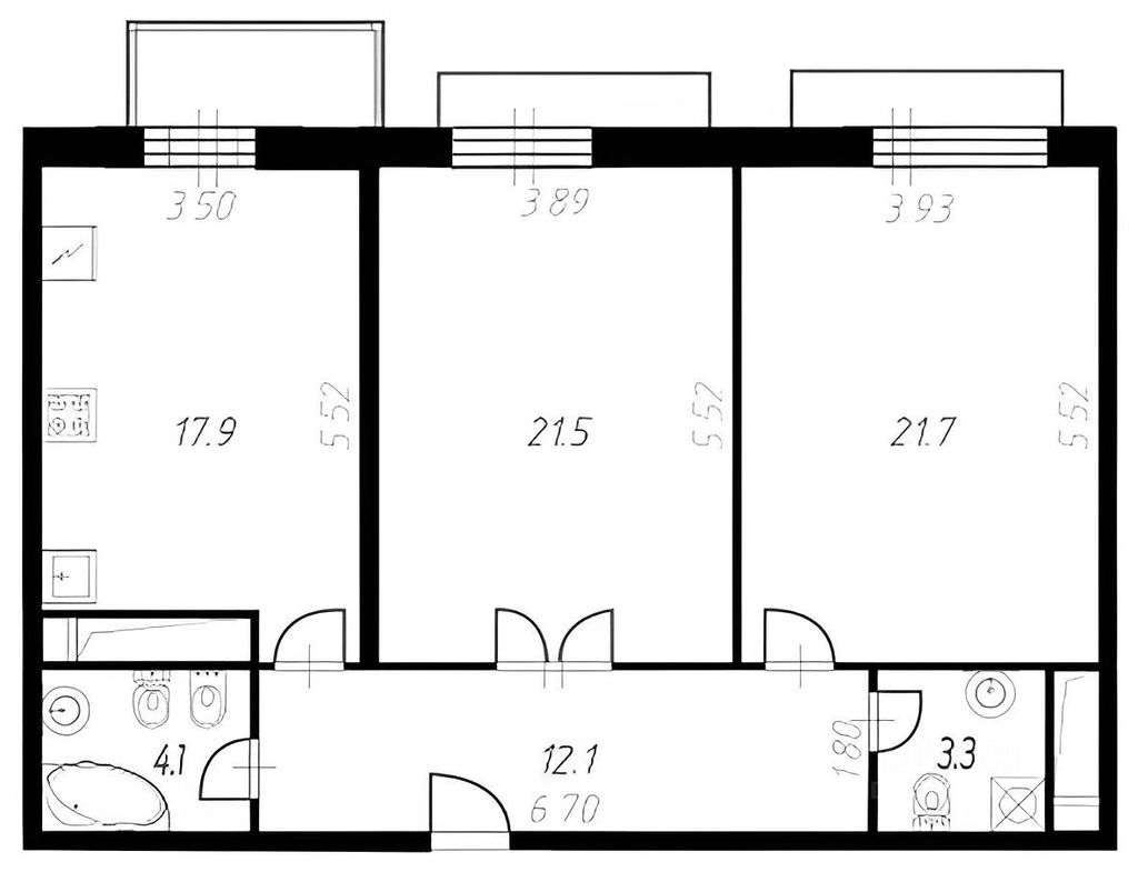 m. Moskva Tovarnaya: Apartment, 2-rooms