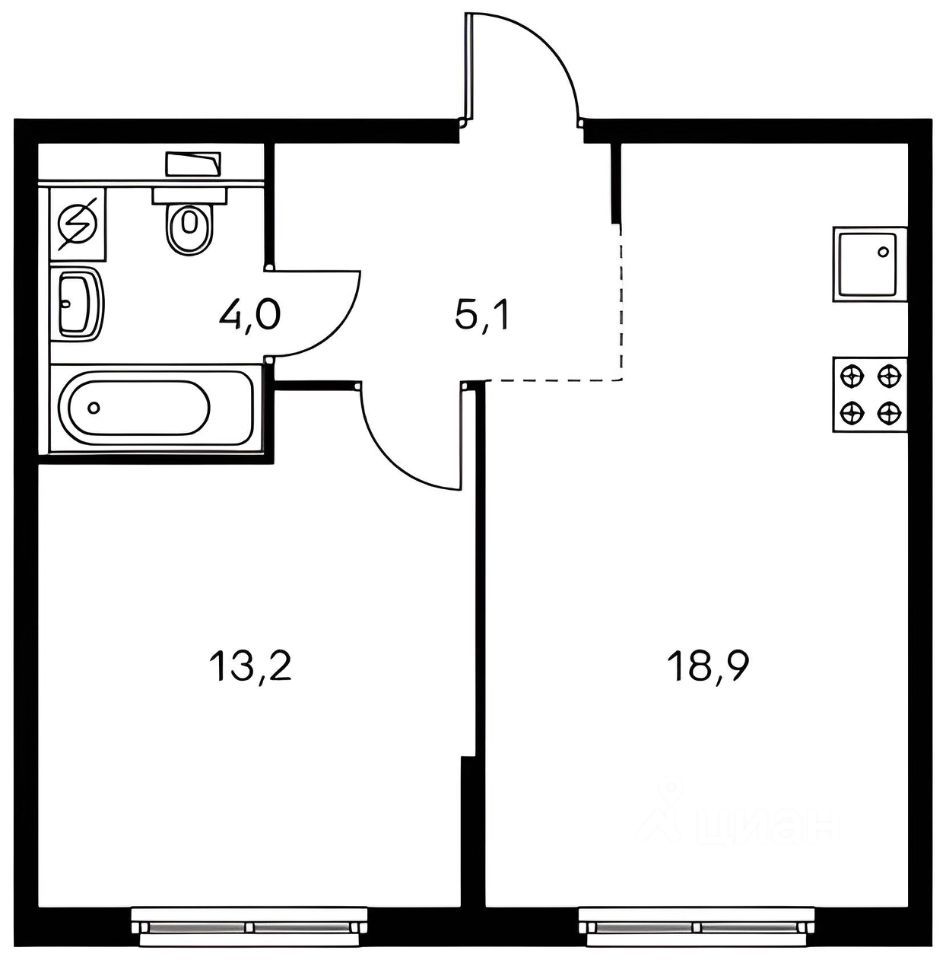 m. Opalikha: Apartment, 1-rooms