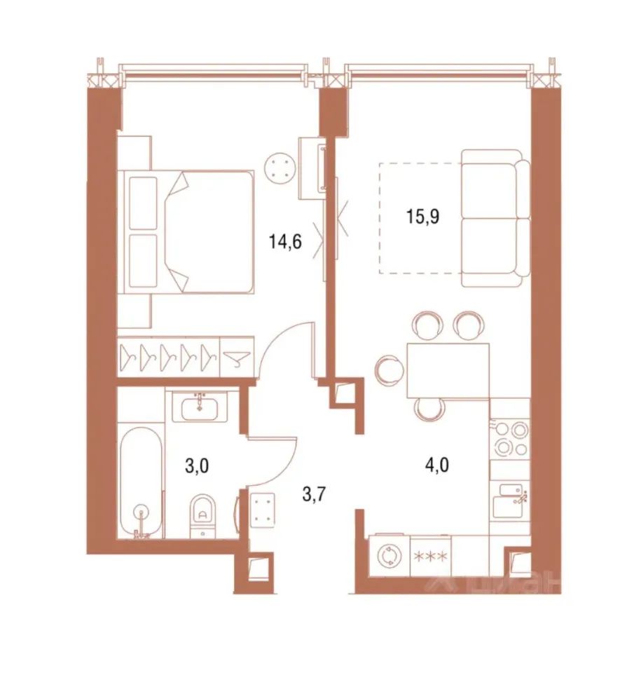 m. Dmitrovskaya: Apartment, 2-rooms
