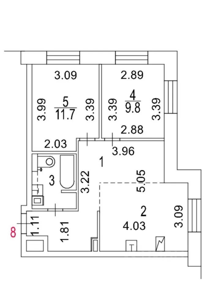 m. ZIL: Apartment, 2-rooms