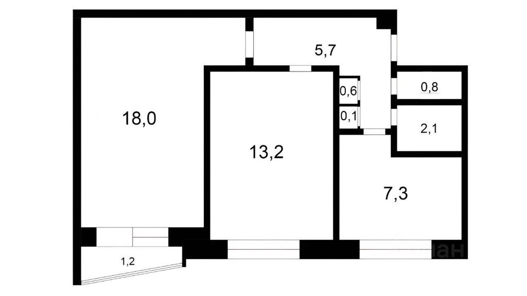 m. Rizhskaya: Apartment, 2-rooms