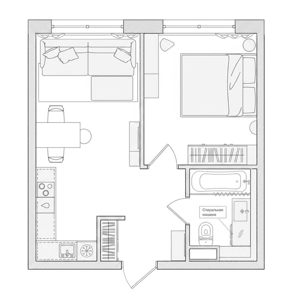 m. Likhobory: Apartment, 1-rooms