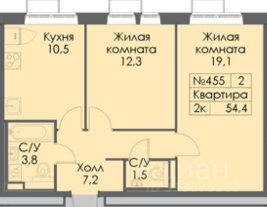 m. Scherbinka: Apartment, 2-rooms