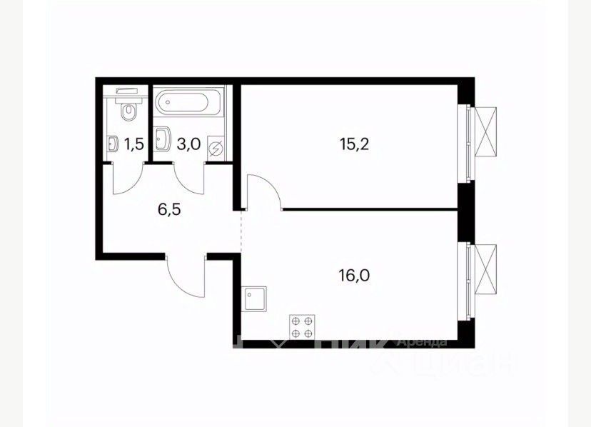 m. Nekrasovka: Apartment, 1-rooms