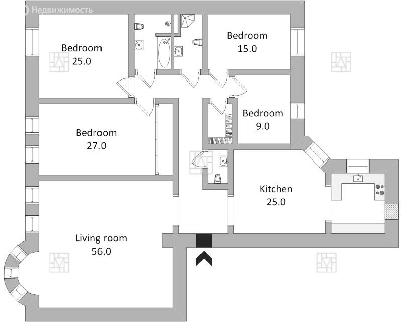 m. Chistye prudy: Apartment, 4-rooms