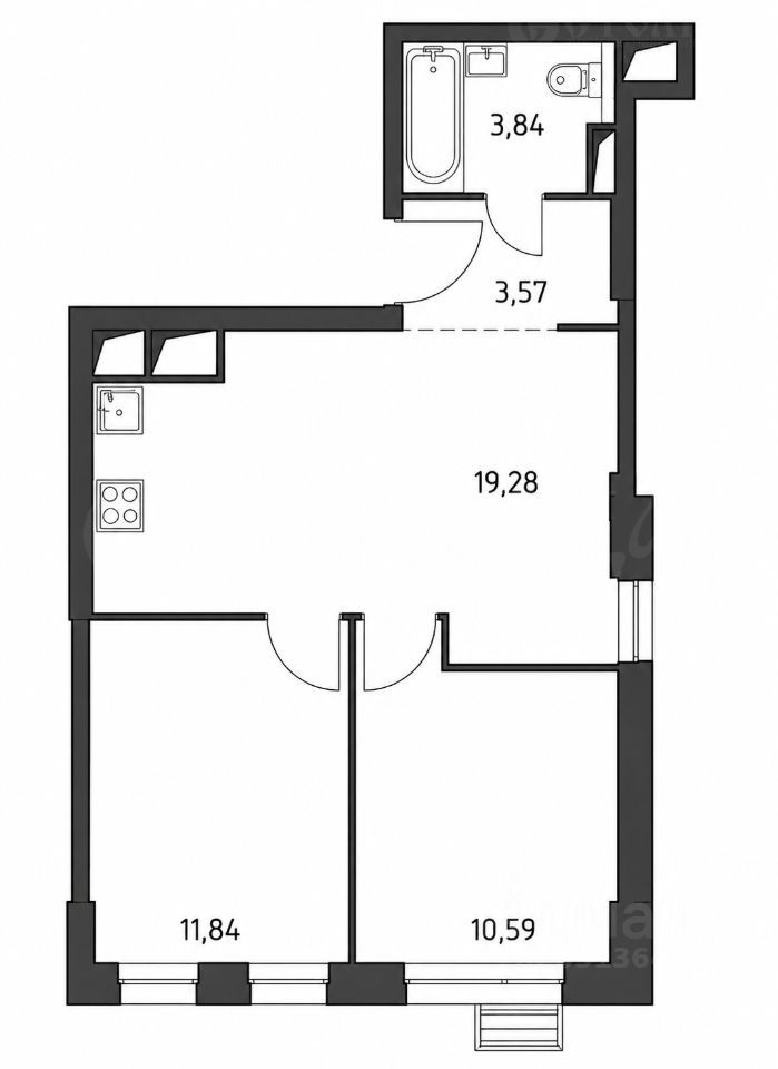 m. Strogino: Apartment, 2-rooms