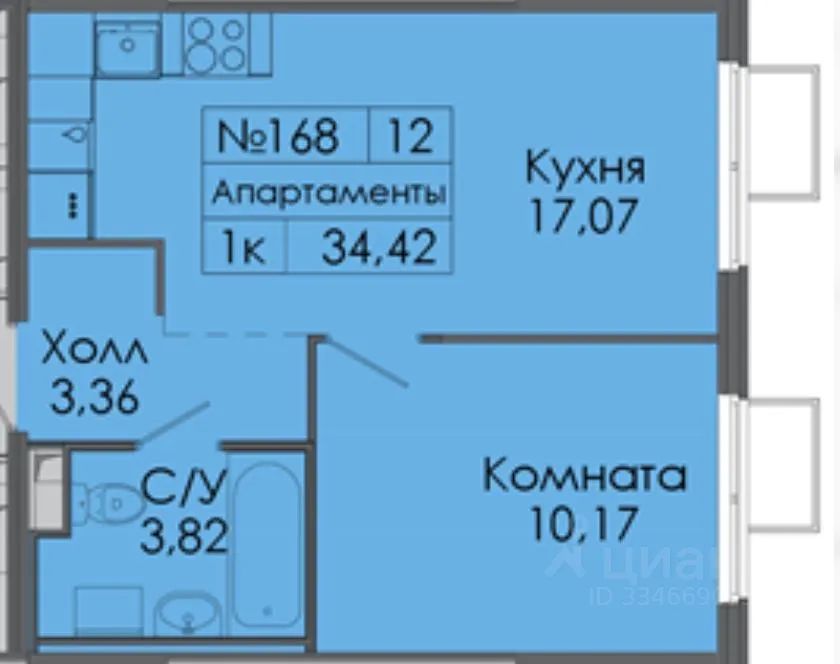 m. Rizhskaya: Apartment, 1-rooms