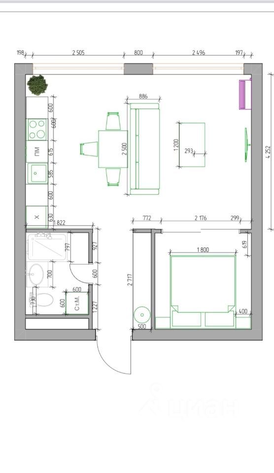 m. Alekseevskaya: Apartment, 1-rooms