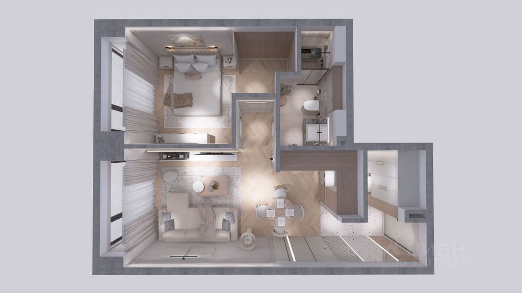 m. TsSKA: Apartment, 2-rooms