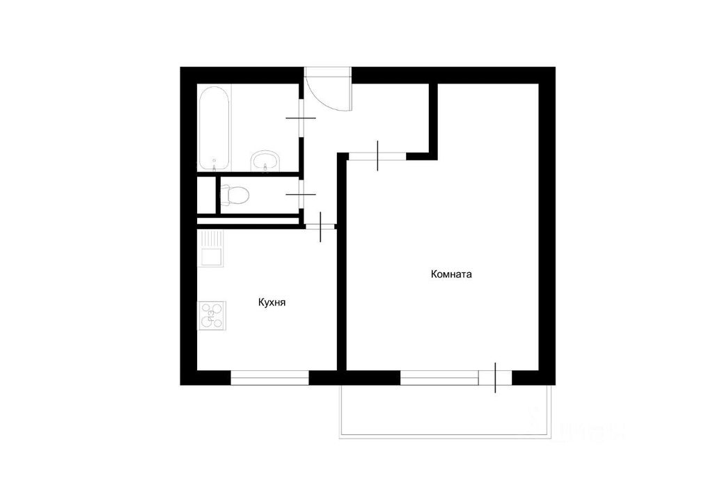 m. Generala Tyuleneva: Apartment, 1-rooms