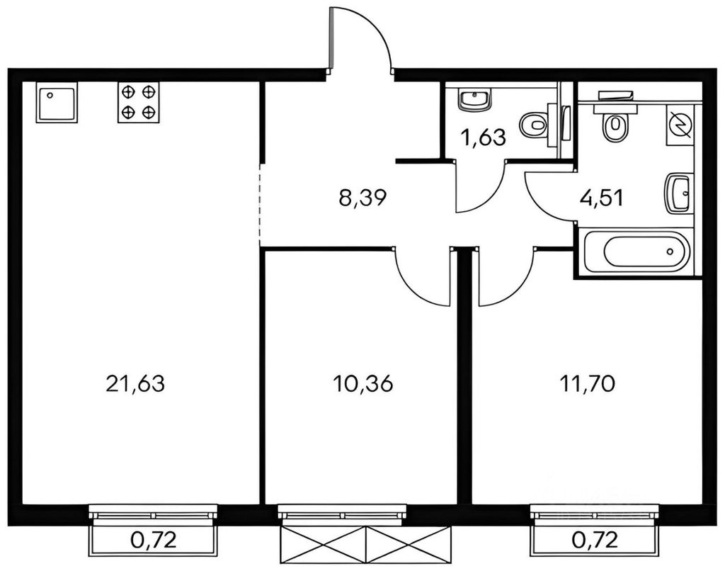 m. Fili: Apartment, 2-rooms