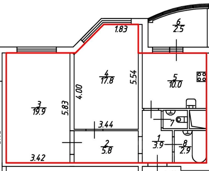 m. Lyubertsy I: Apartment, 2-rooms