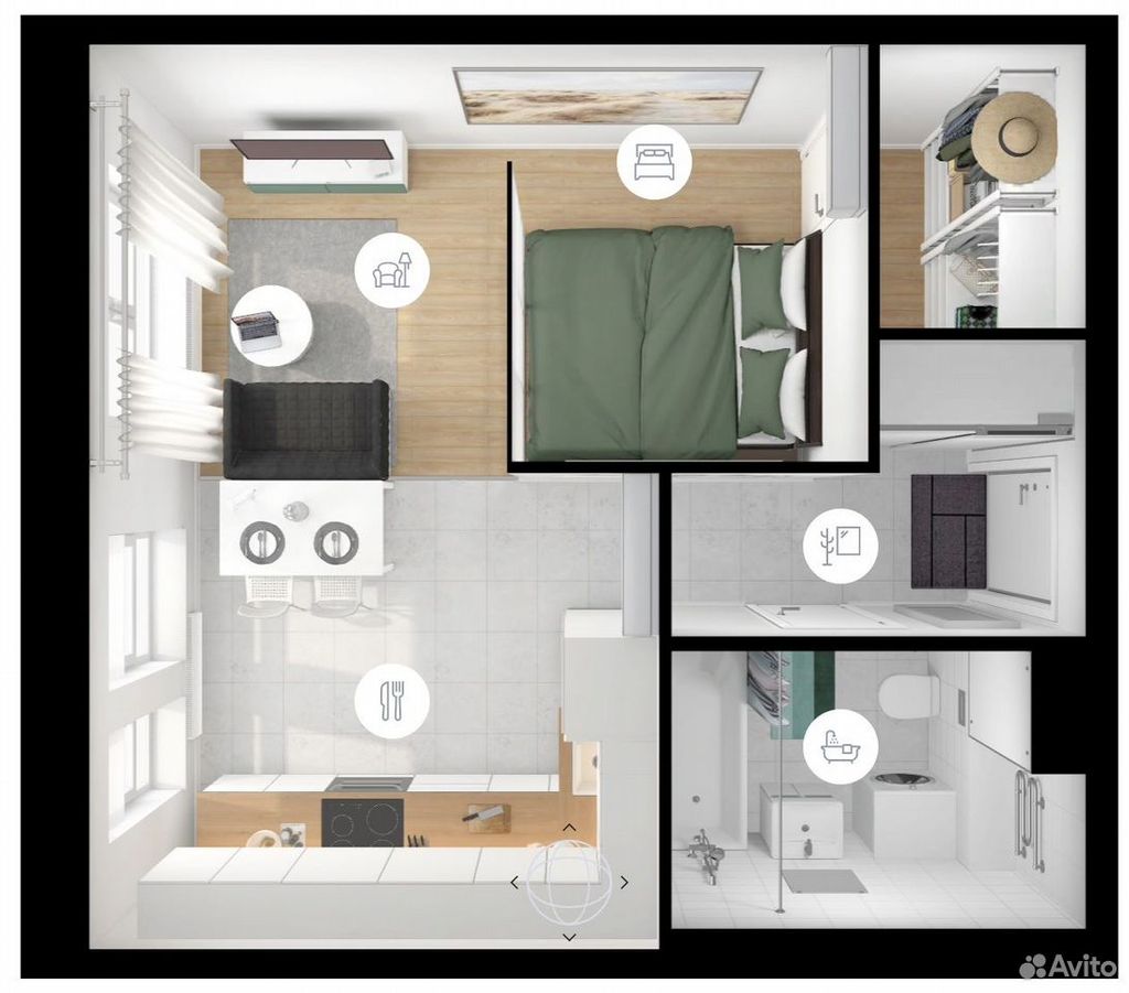 m. Kotelniki: Apartment, 1-rooms