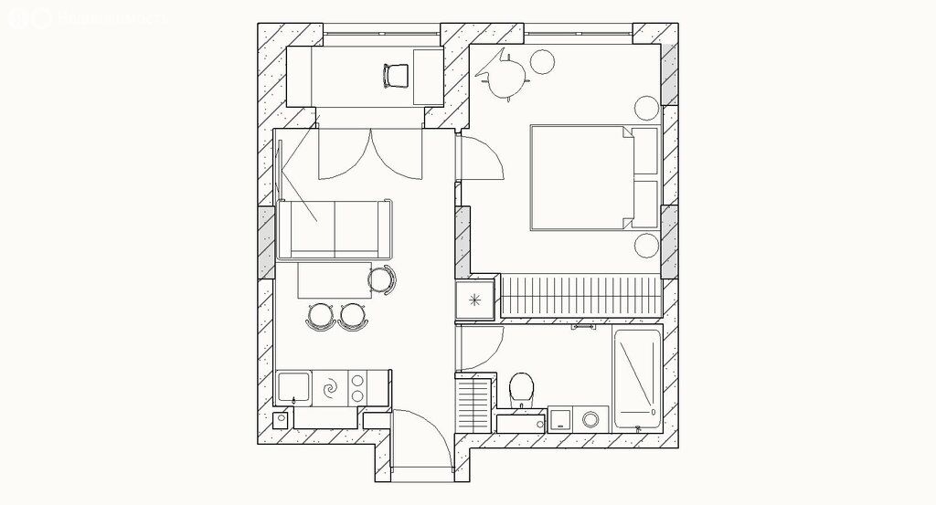 m. Khoroshevo: Apartment, 1-rooms