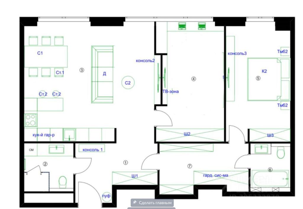 m. Bagrationovskaya: Apartment, 3-rooms