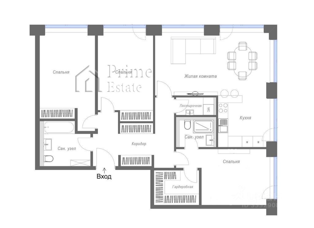 m. TsSKA: Apartment, 4-rooms