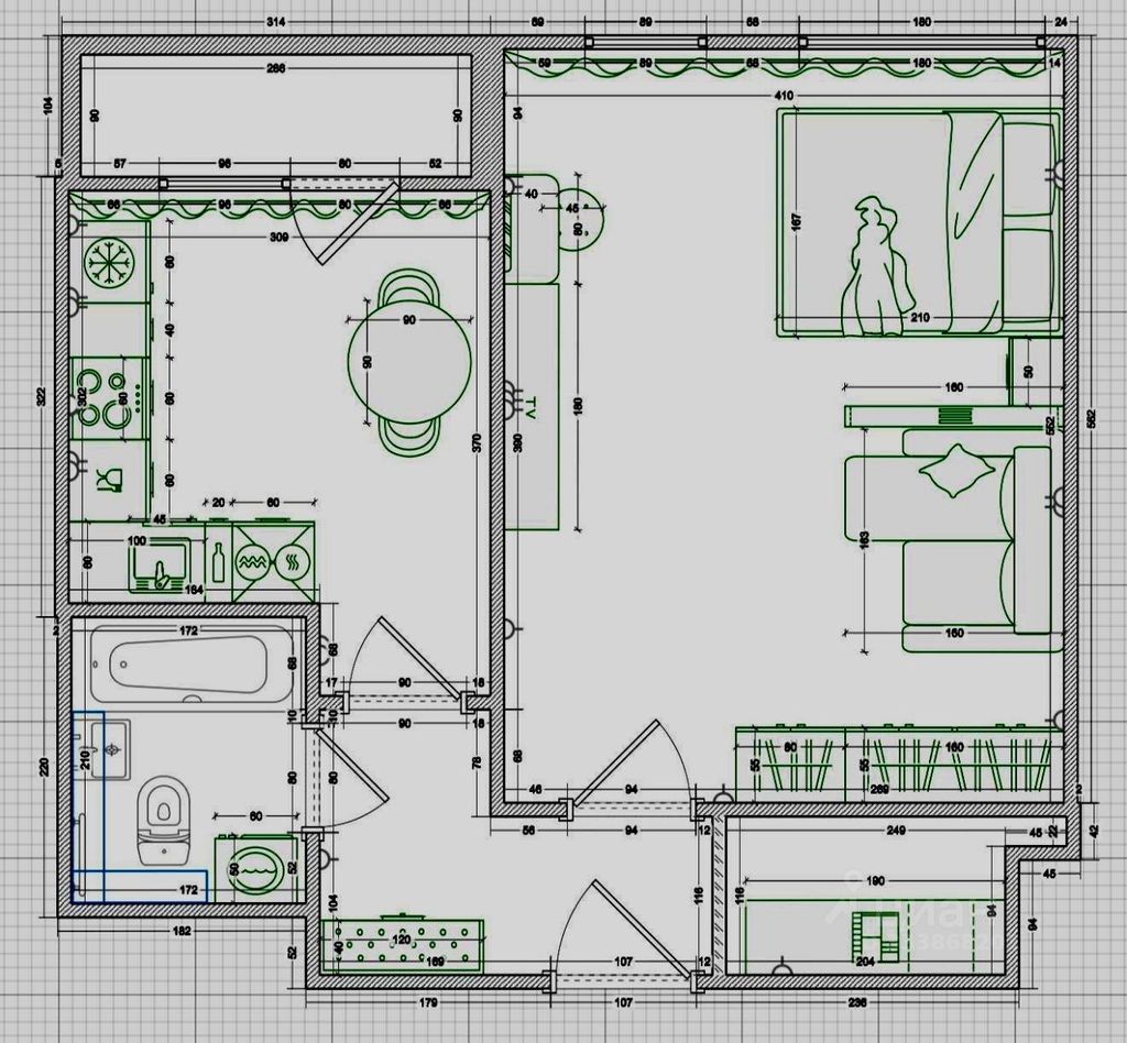 m. Volgogradsky prospekt: Apartment, 1-rooms