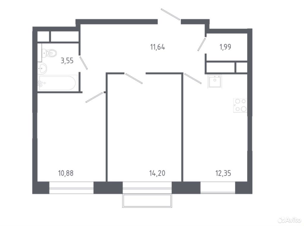 m. Olgino: Apartment, 2-rooms