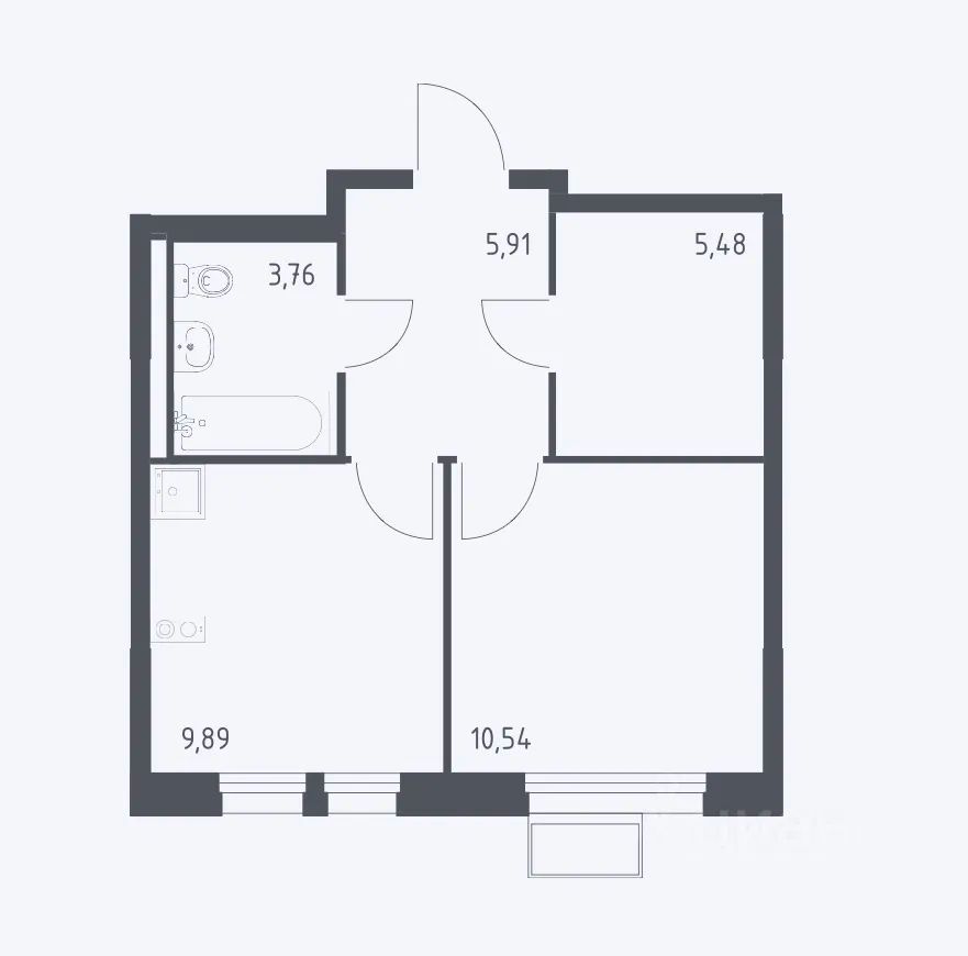 m. Vodniki: Apartment, 1-rooms