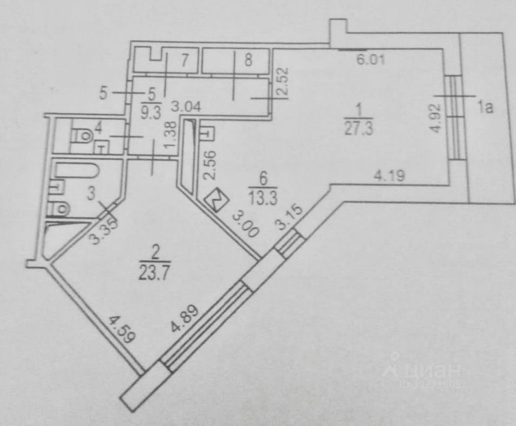 m. Mayakovskaya: Apartment, 2-rooms