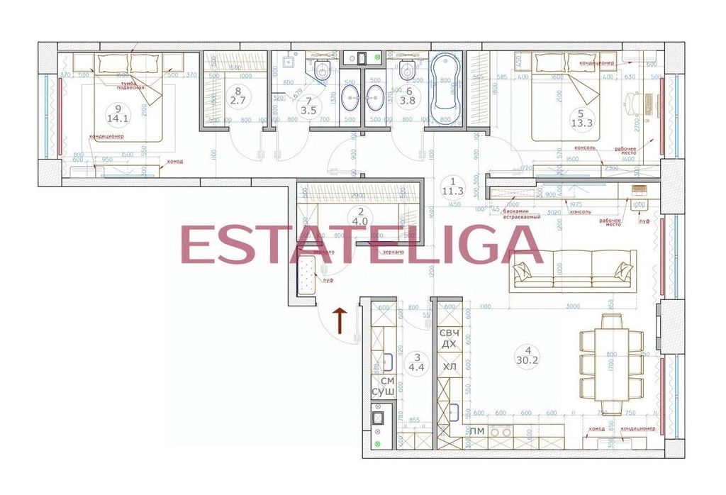 m. Shelepikha: Apartment, 3-rooms